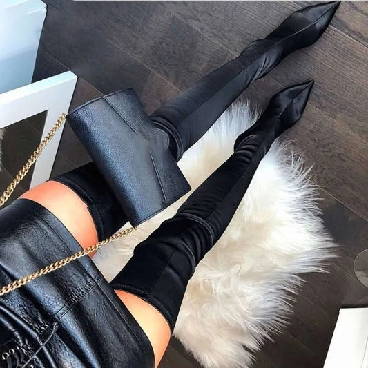 Thigh High Over The Knee Elastic Stretch Boots